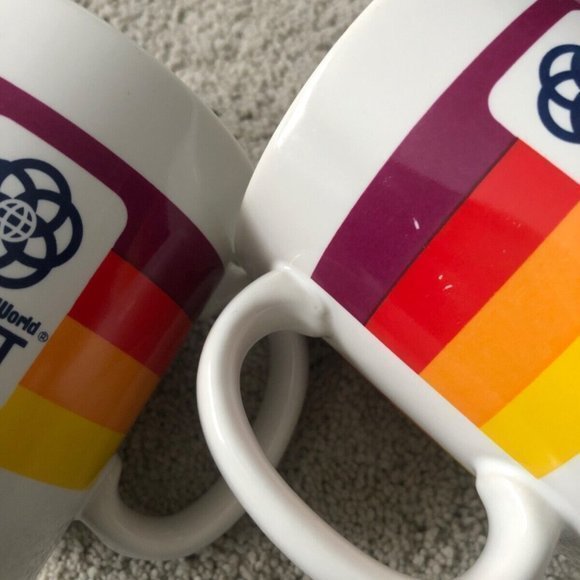 Vintage Walt Disney World Epcot Center Striped Coffee Mug Set (2) - Picture 9 of 13